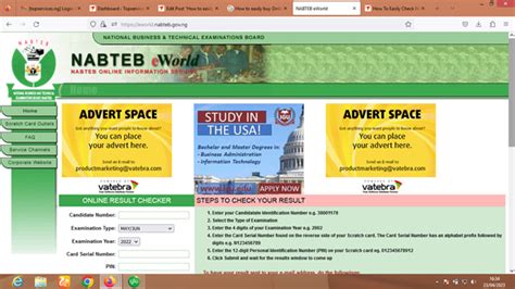 nabteb eworld|nabteb checker.